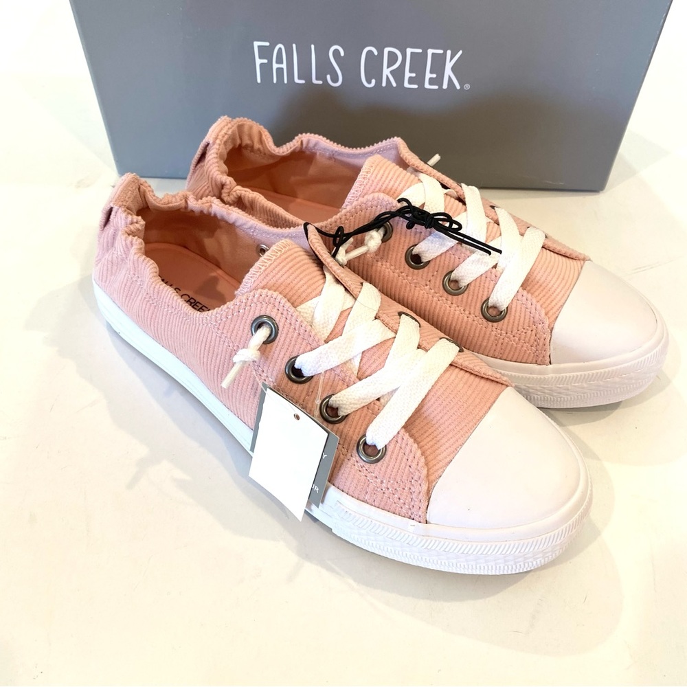 FALLS CREEK NWT $25 Womens 8 Blush Pink Jasmin II Corduroy Low Top Shoes *38